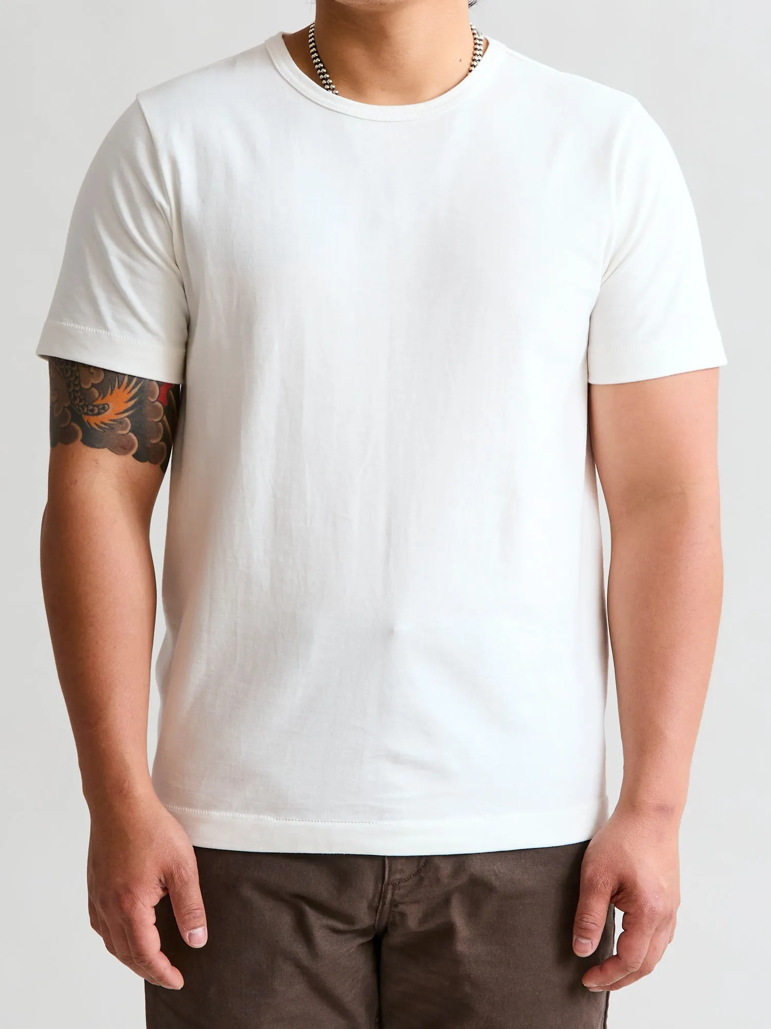 White Heavyweight 7.2oz Loopwheel T-Shirt by "Good Originals"