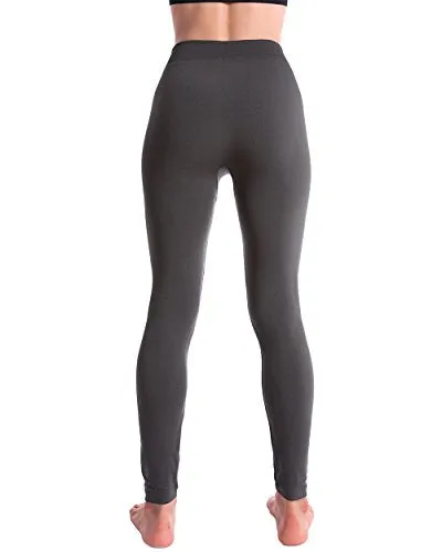 3-Pack Fleece Lined Thick Brushed Leggings by Homma (S/M/L, BLACKx2/CH.GREY)