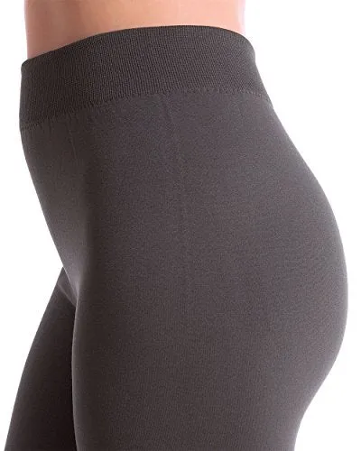 3-Pack Fleece Lined Thick Brushed Leggings by Homma (S/M/L, BLACKx2/CH.GREY)