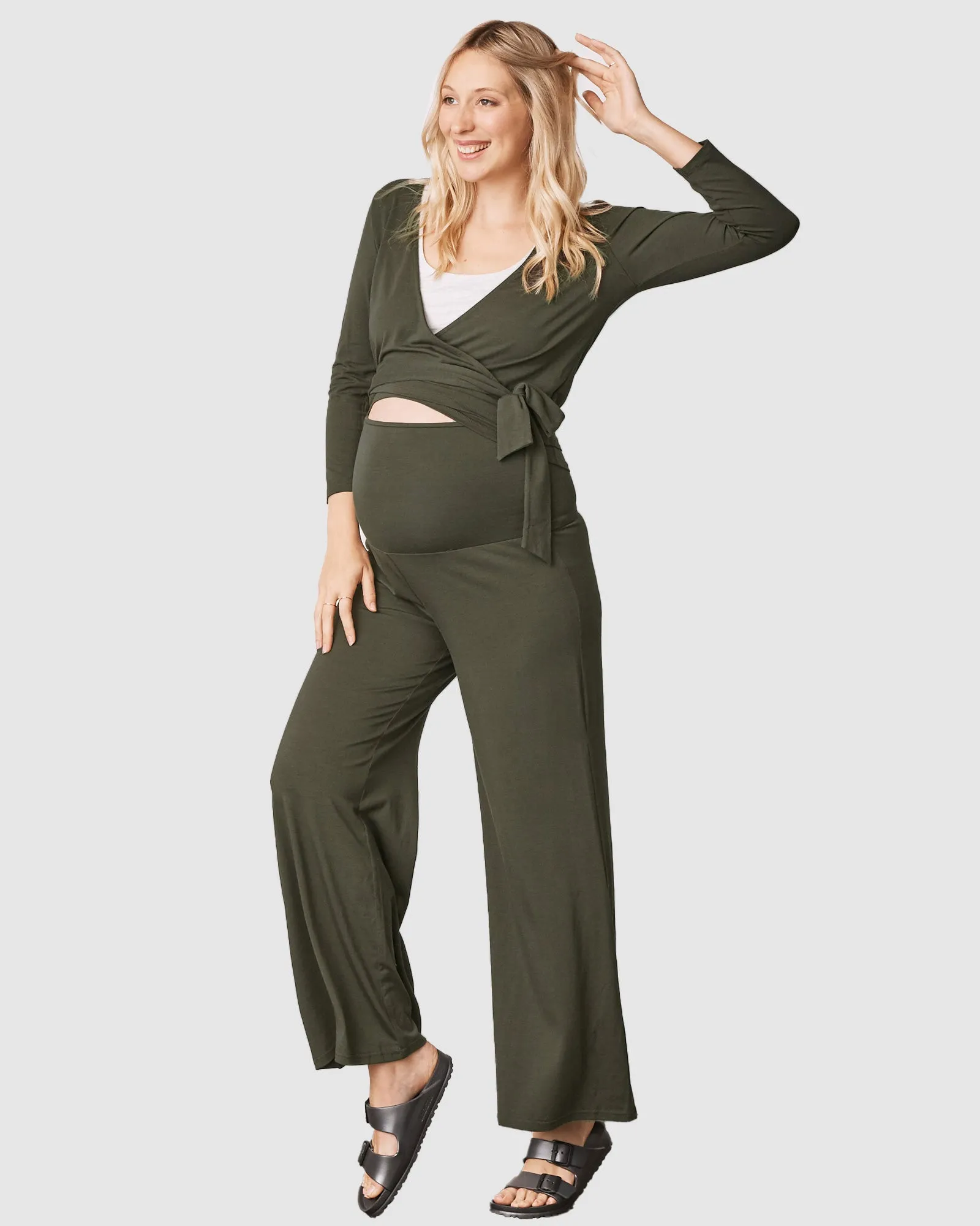 3-Piece Maternity Bamboo Outfit - Olive Green or Black