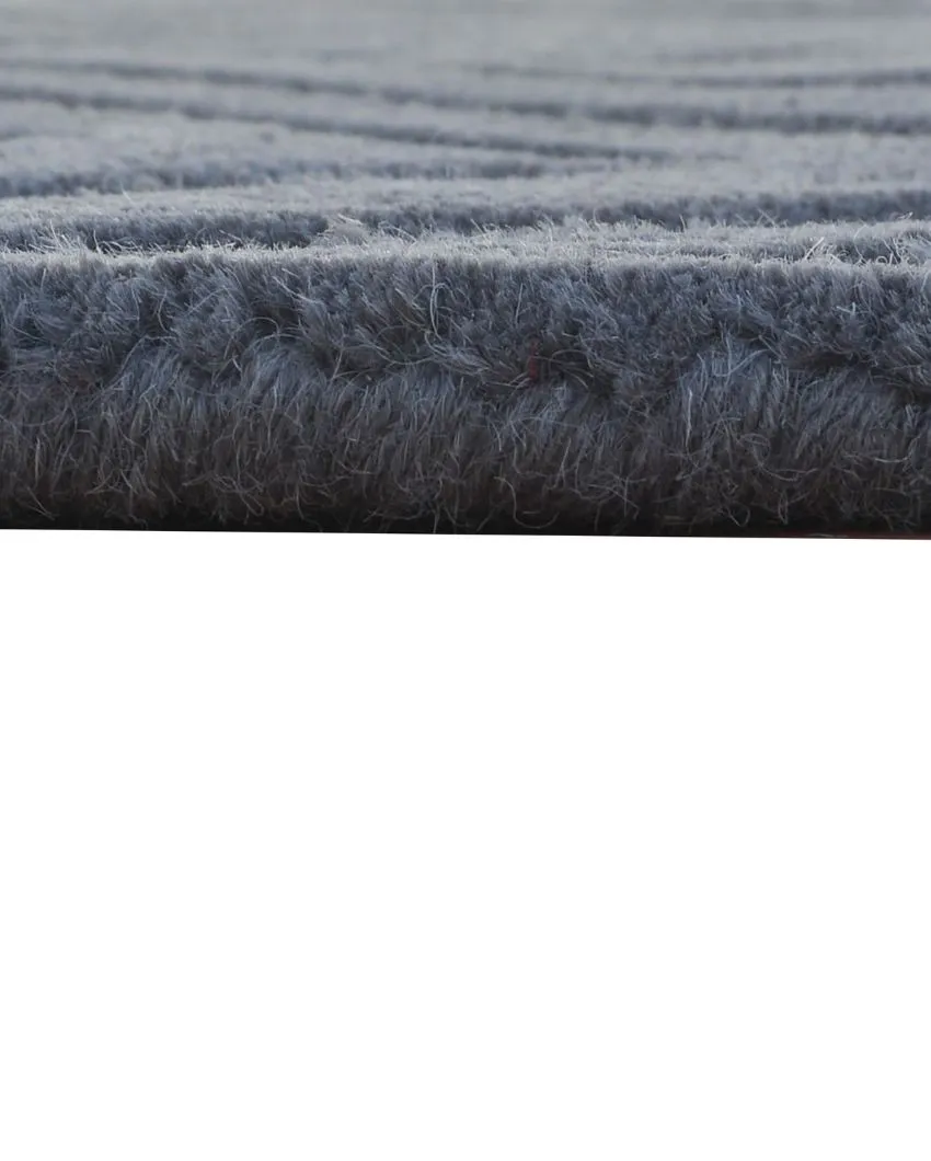Abstract Grey Hand Tufted Wool Carpet