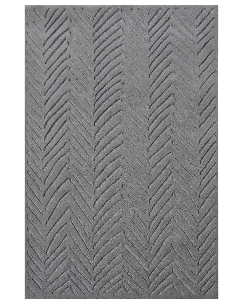 Abstract Grey Hand Tufted Wool Carpet