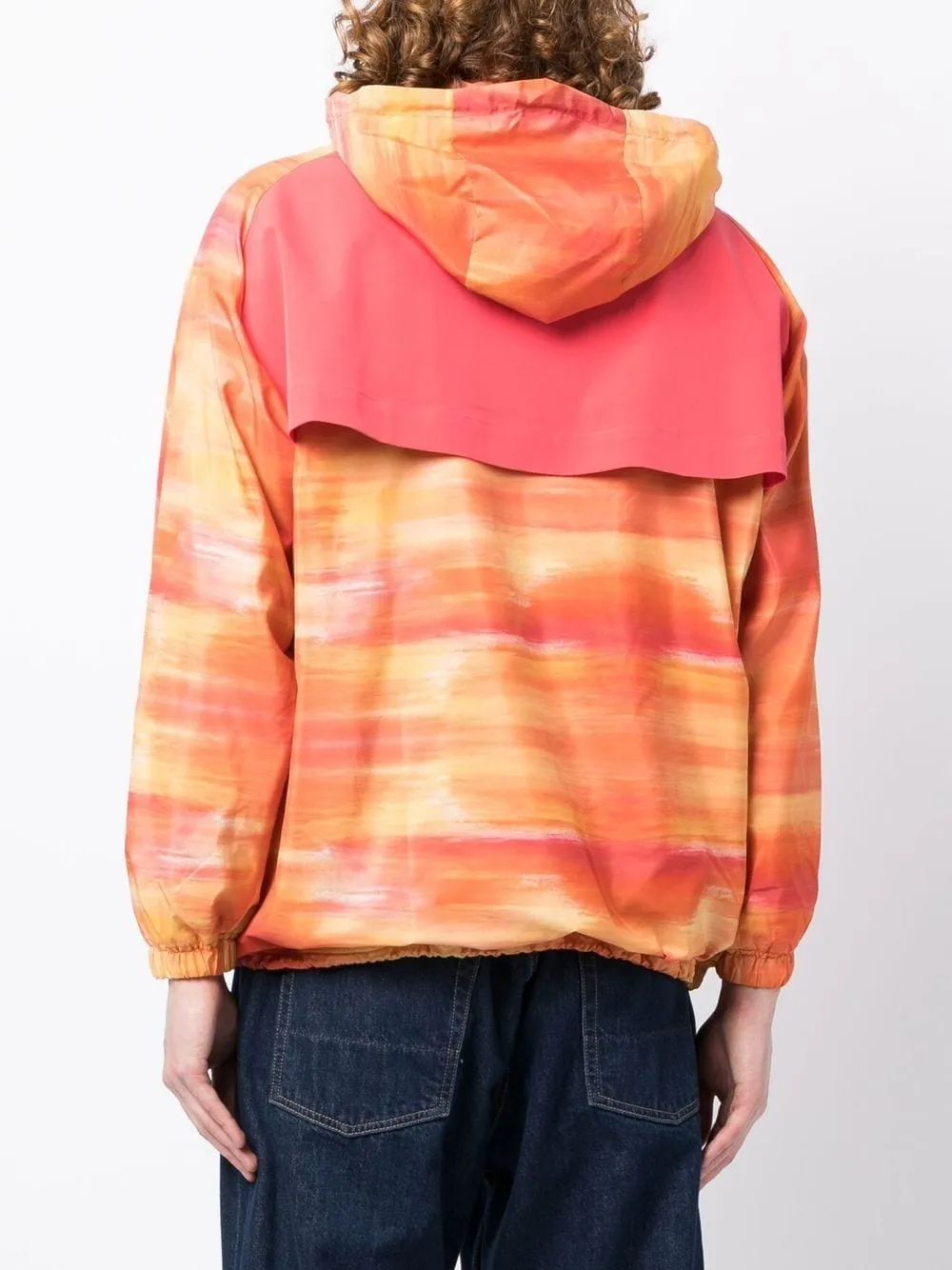 Abstract-Print Hooded Jacket