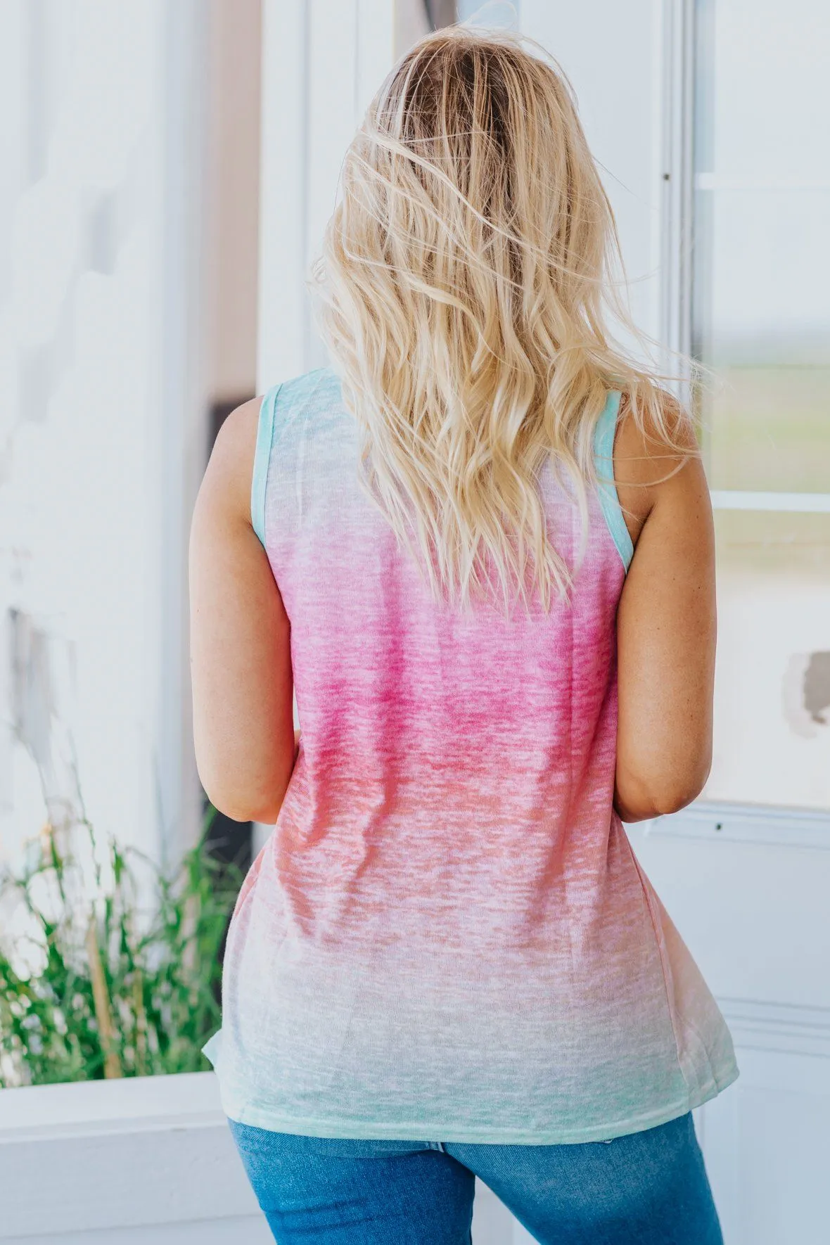 Ain't Easy Being Me Ombre Tank Top in Multi