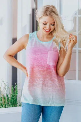 Ain't Easy Being Me Ombre Tank Top in Multi