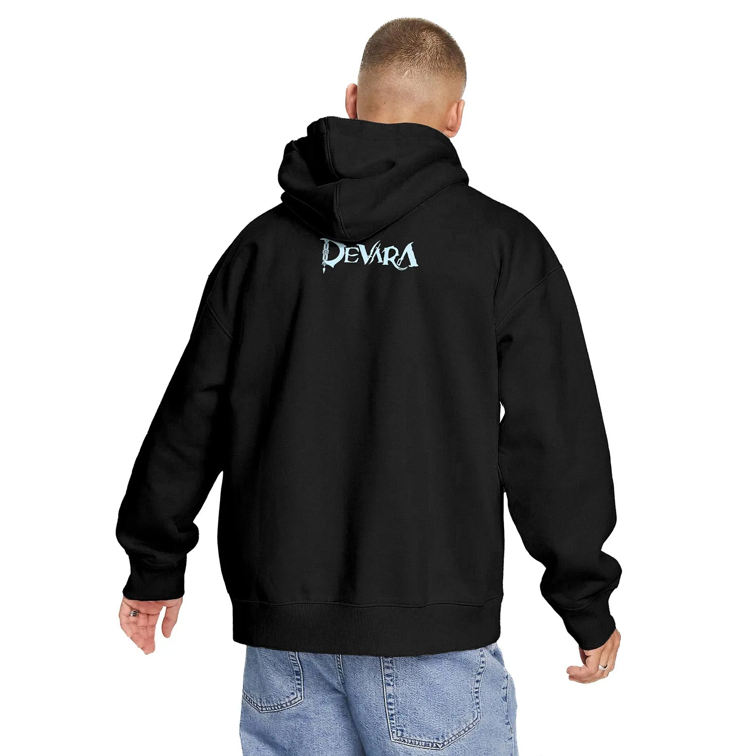 All Hail The Tiger | Devara Official Hoodie (Red Edition) Front & Back