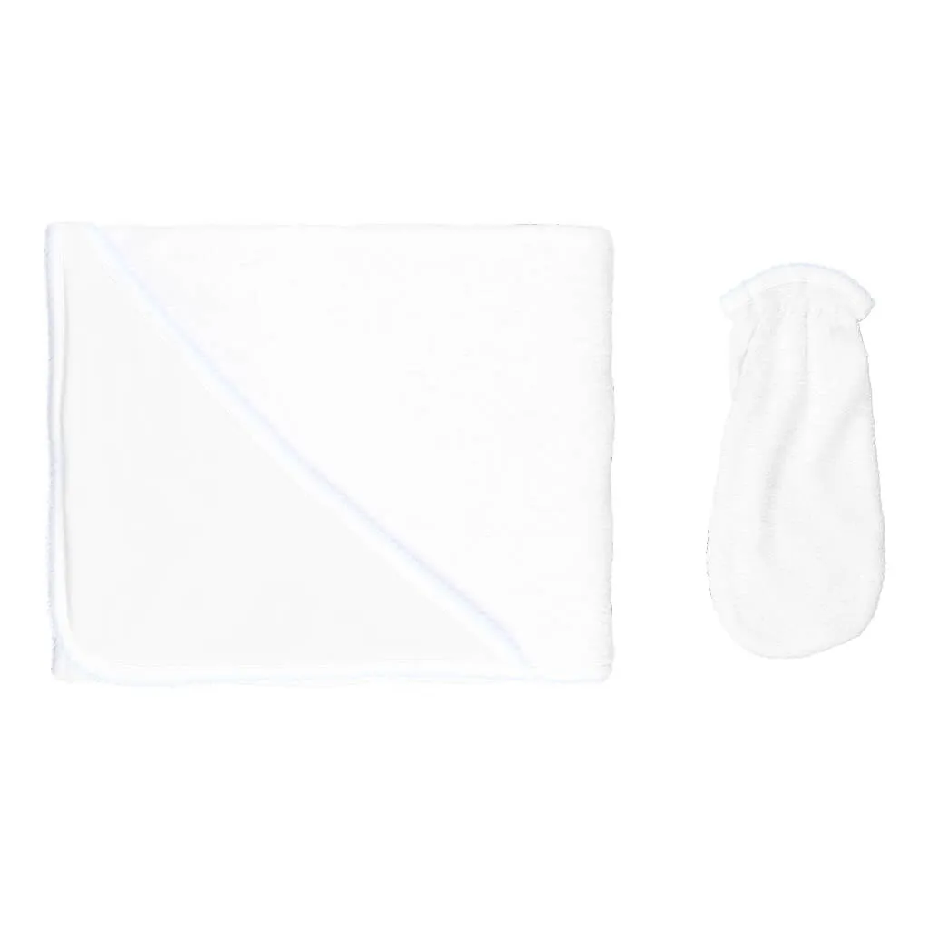 Basic Solid Towel White/Blue