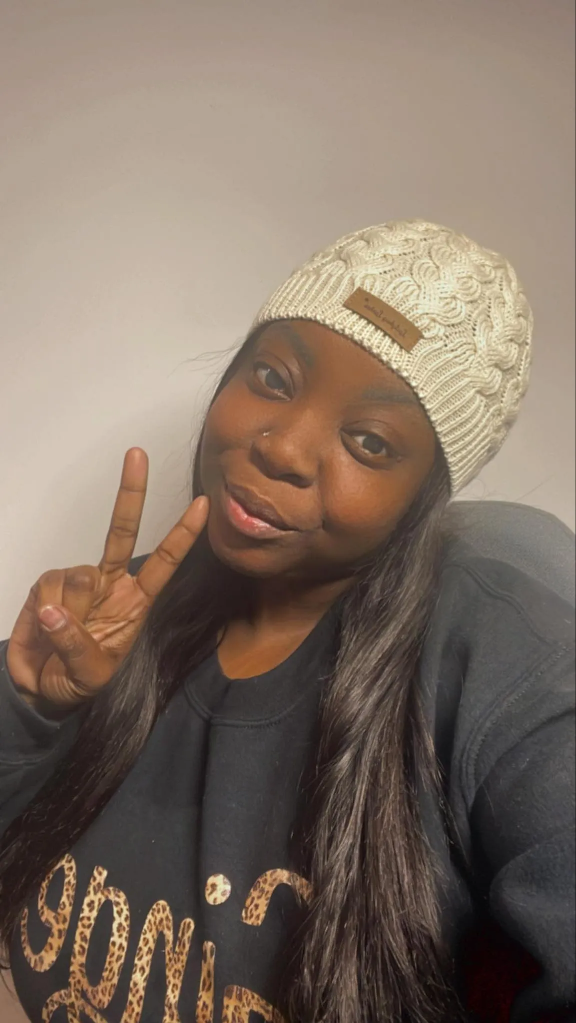 Cable knitted Ladybug Lashes Beanie
