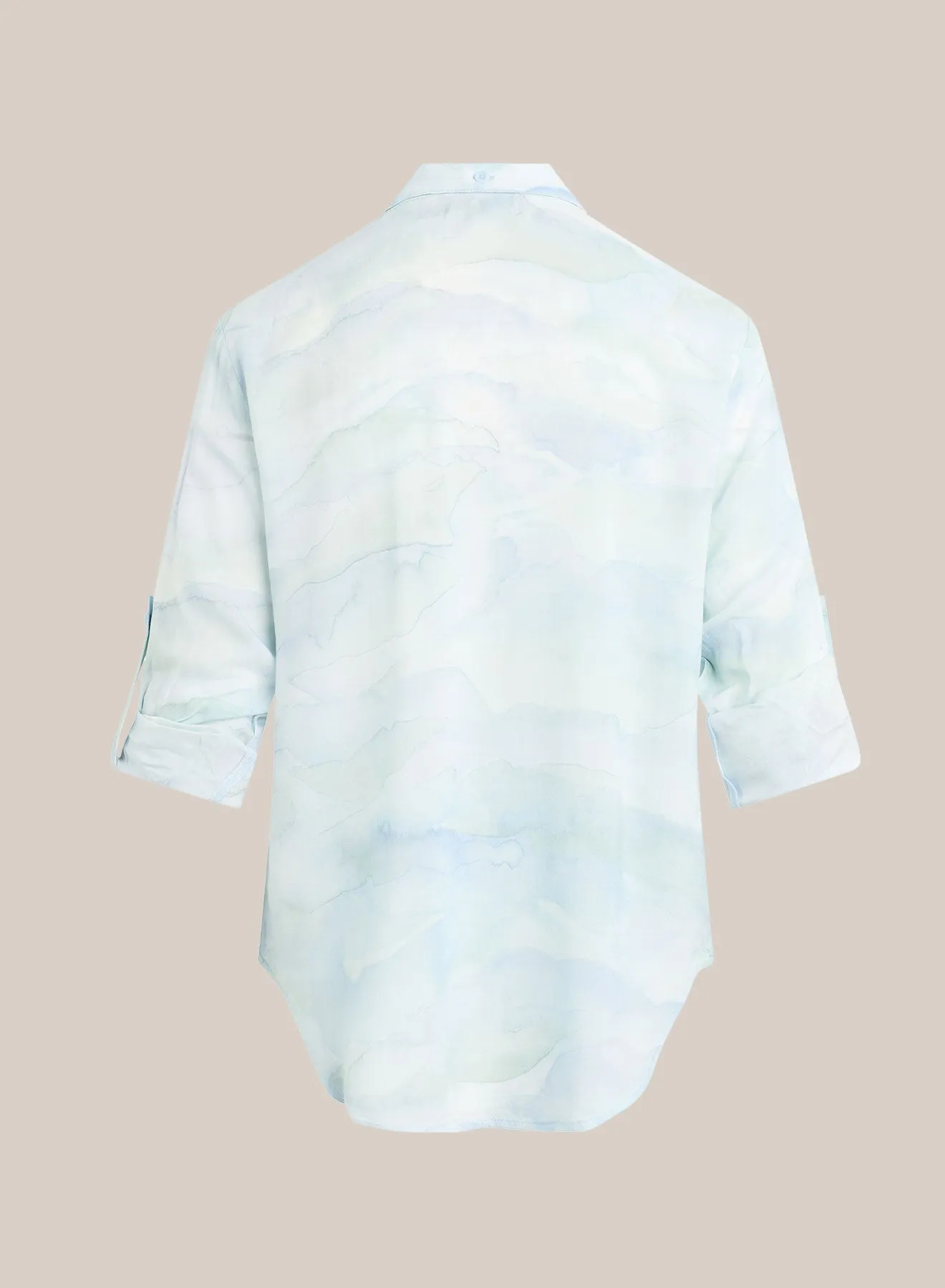 Capri Button Down Shirt - Waves Camo Print