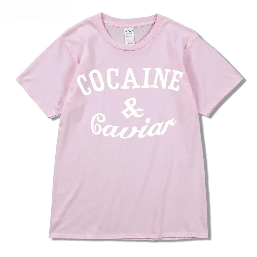 Caviar Lifestyle T-Shirt Streetwear Solid Colour O-Neck Short Sleeved