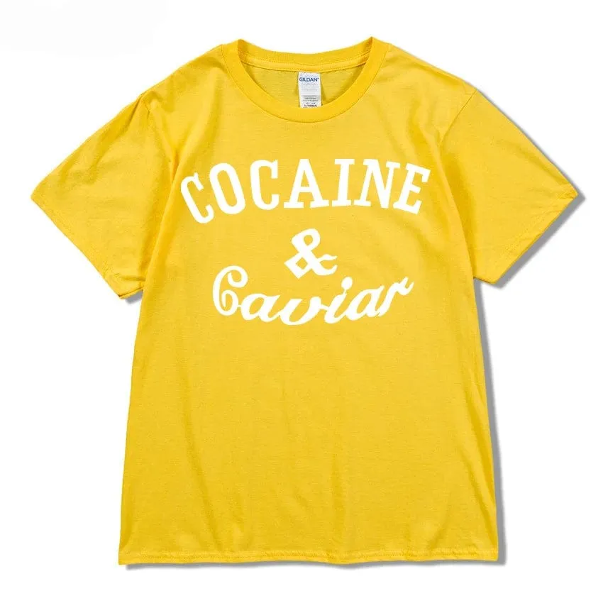 Caviar Lifestyle T-Shirt Streetwear Solid Colour O-Neck Short Sleeved