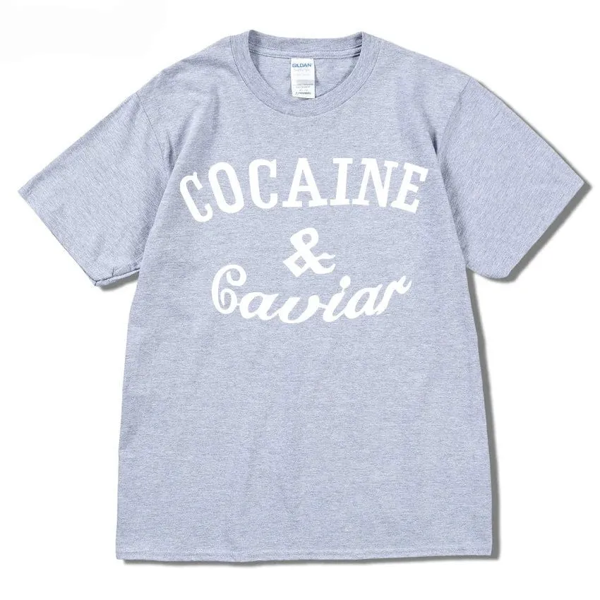 Caviar Lifestyle T-Shirt Streetwear Solid Colour O-Neck Short Sleeved