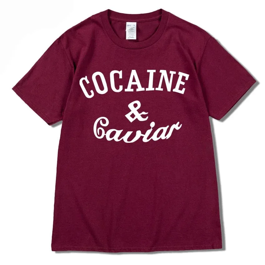 Caviar Lifestyle T-Shirt Streetwear Solid Colour O-Neck Short Sleeved