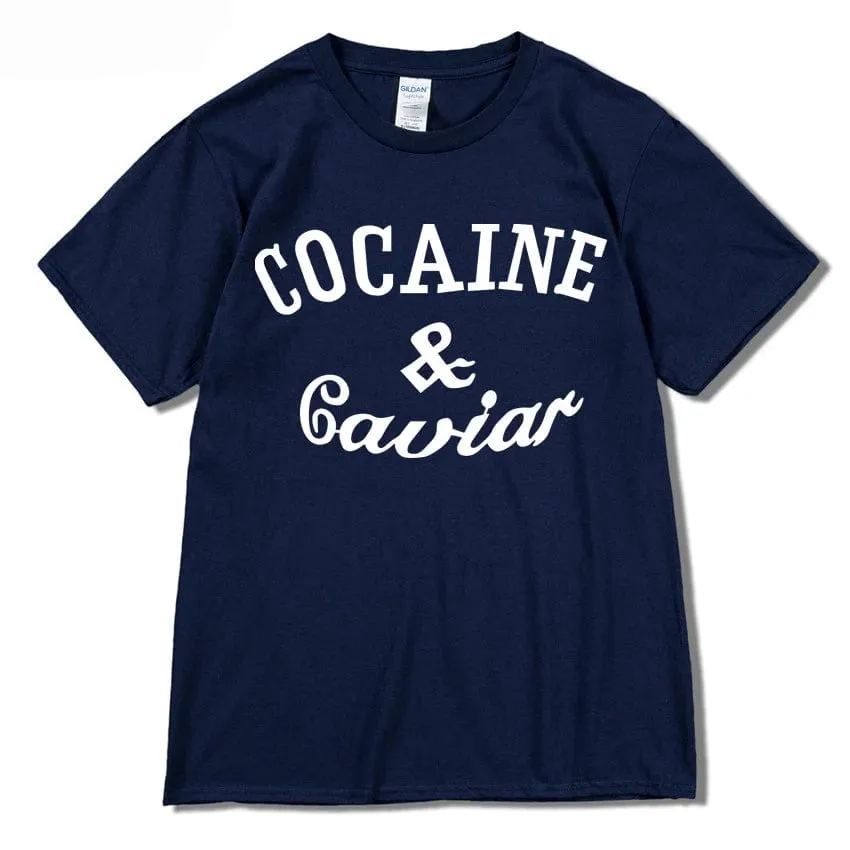 Caviar Lifestyle T-Shirt Streetwear Solid Colour O-Neck Short Sleeved