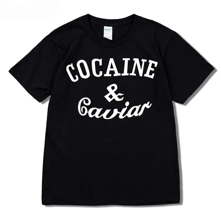 Caviar Lifestyle T-Shirt Streetwear Solid Colour O-Neck Short Sleeved