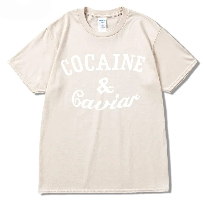 Caviar Lifestyle T-Shirt Streetwear Solid Colour O-Neck Short Sleeved