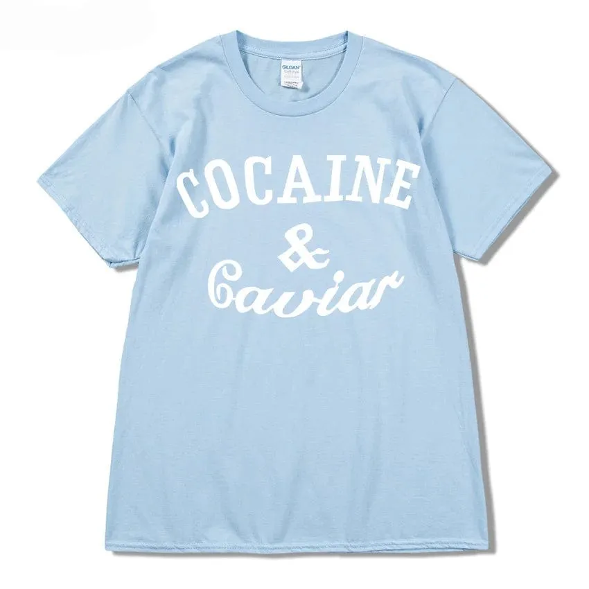 Caviar Lifestyle T-Shirt Streetwear Solid Colour O-Neck Short Sleeved