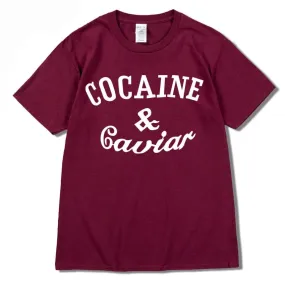 Caviar Lifestyle T-Shirt Streetwear Solid Colour O-Neck Short Sleeved