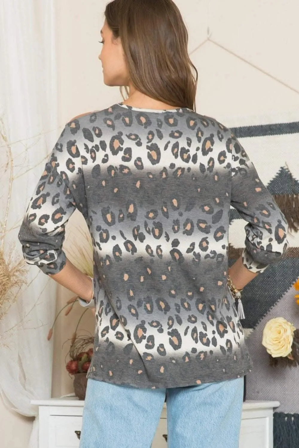 Celeste plus size leopard tee