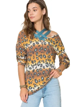 Celeste plus size leopard tee