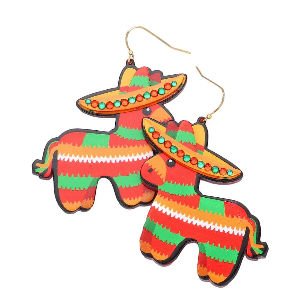 Cinco De Mayo Fiesta Pinata Acrylic Earrings