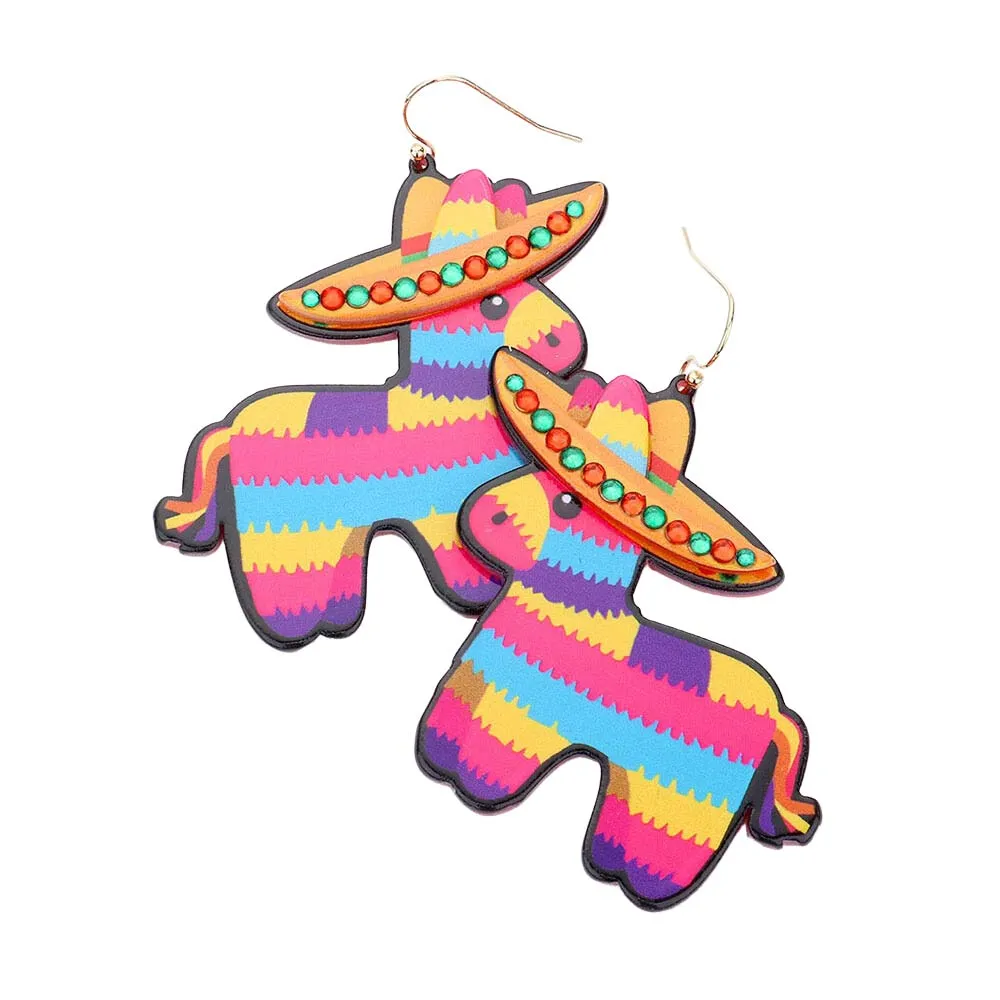 Cinco De Mayo Fiesta Pinata Acrylic Earrings