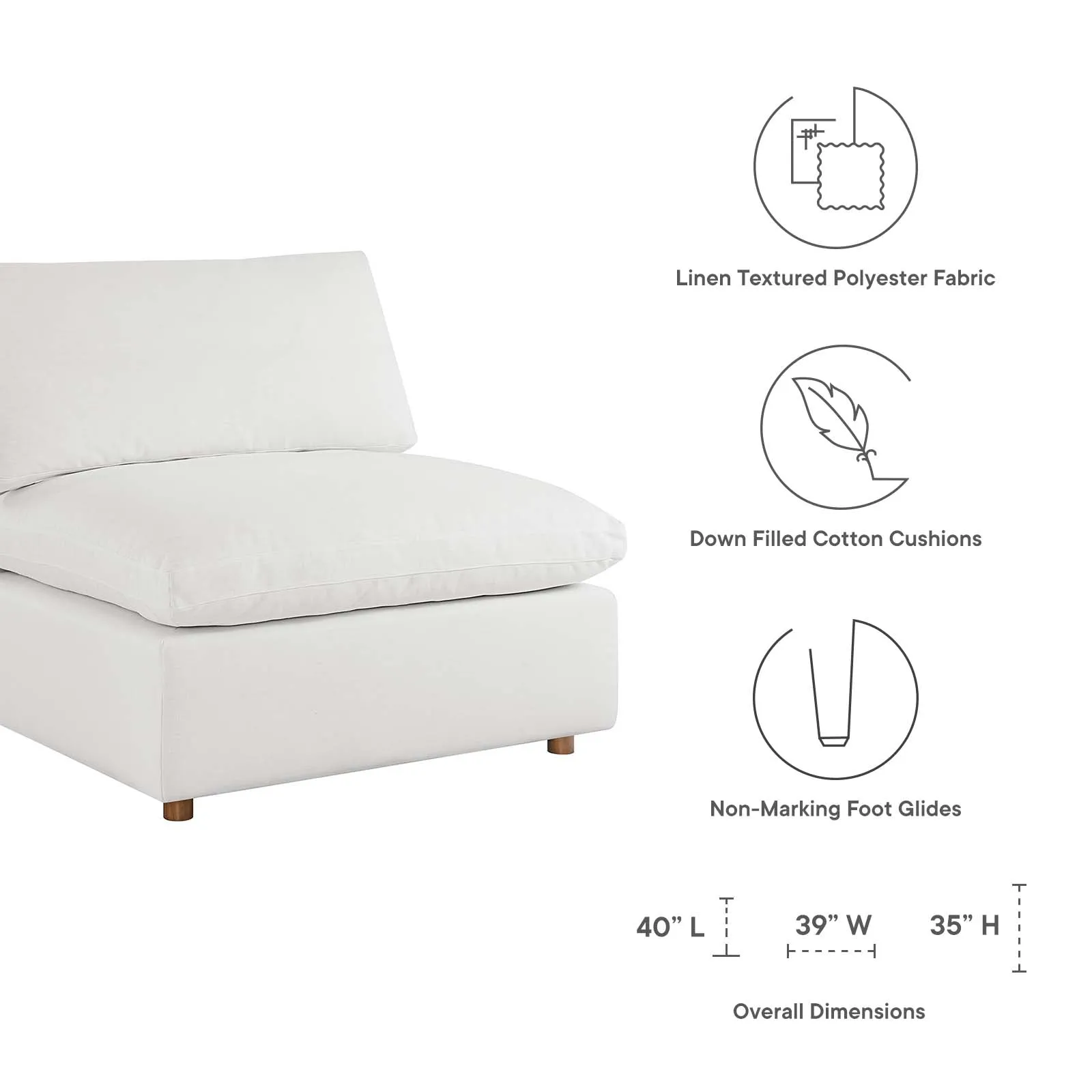 Commix Down Filled Overstuffed 3 Piece Sectional Sofa Set by Modway