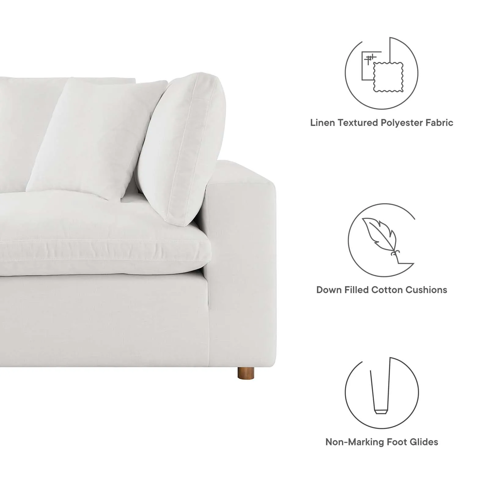 Commix Down Filled Overstuffed 3 Piece Sectional Sofa Set by Modway
