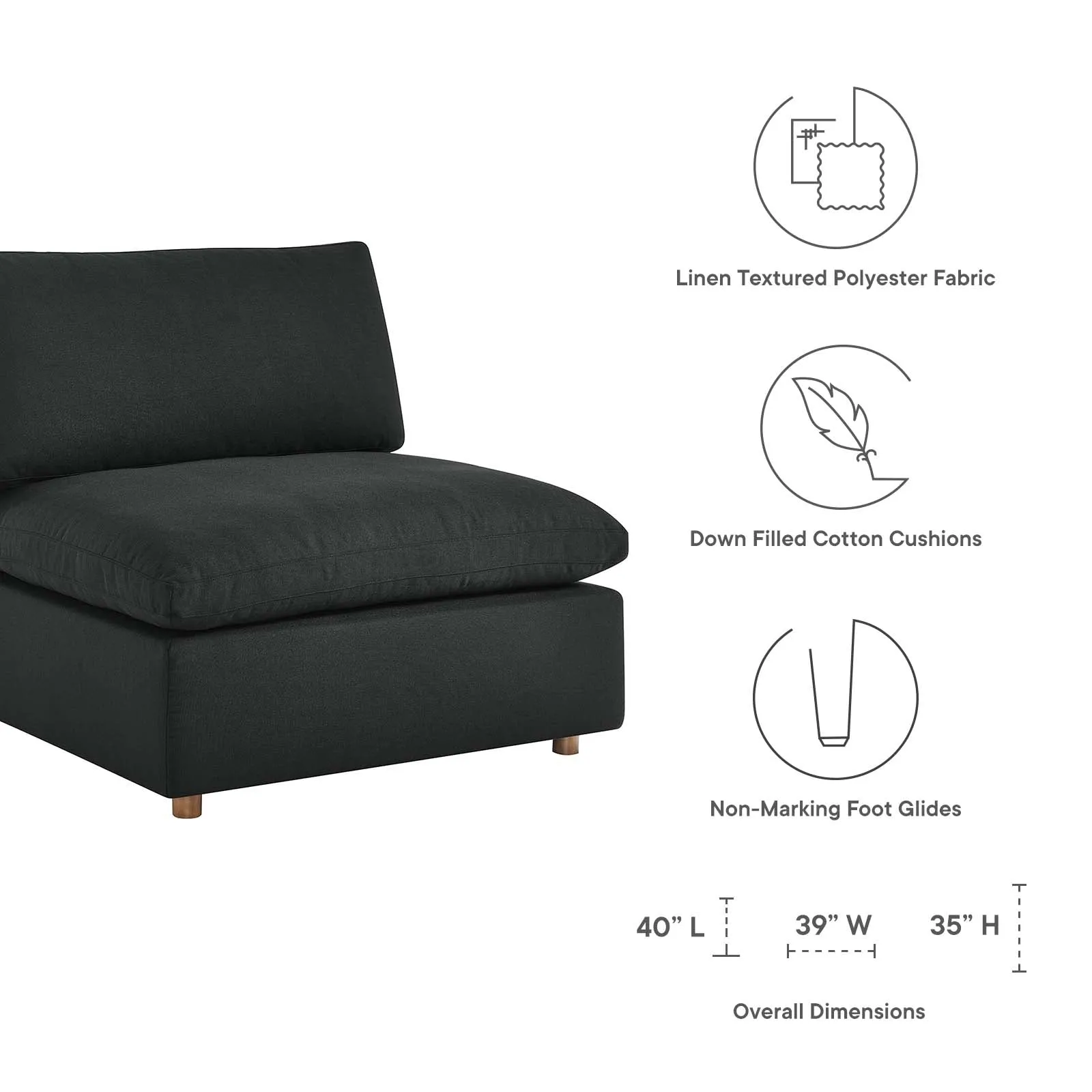 Commix Down Filled Overstuffed 3 Piece Sectional Sofa Set by Modway