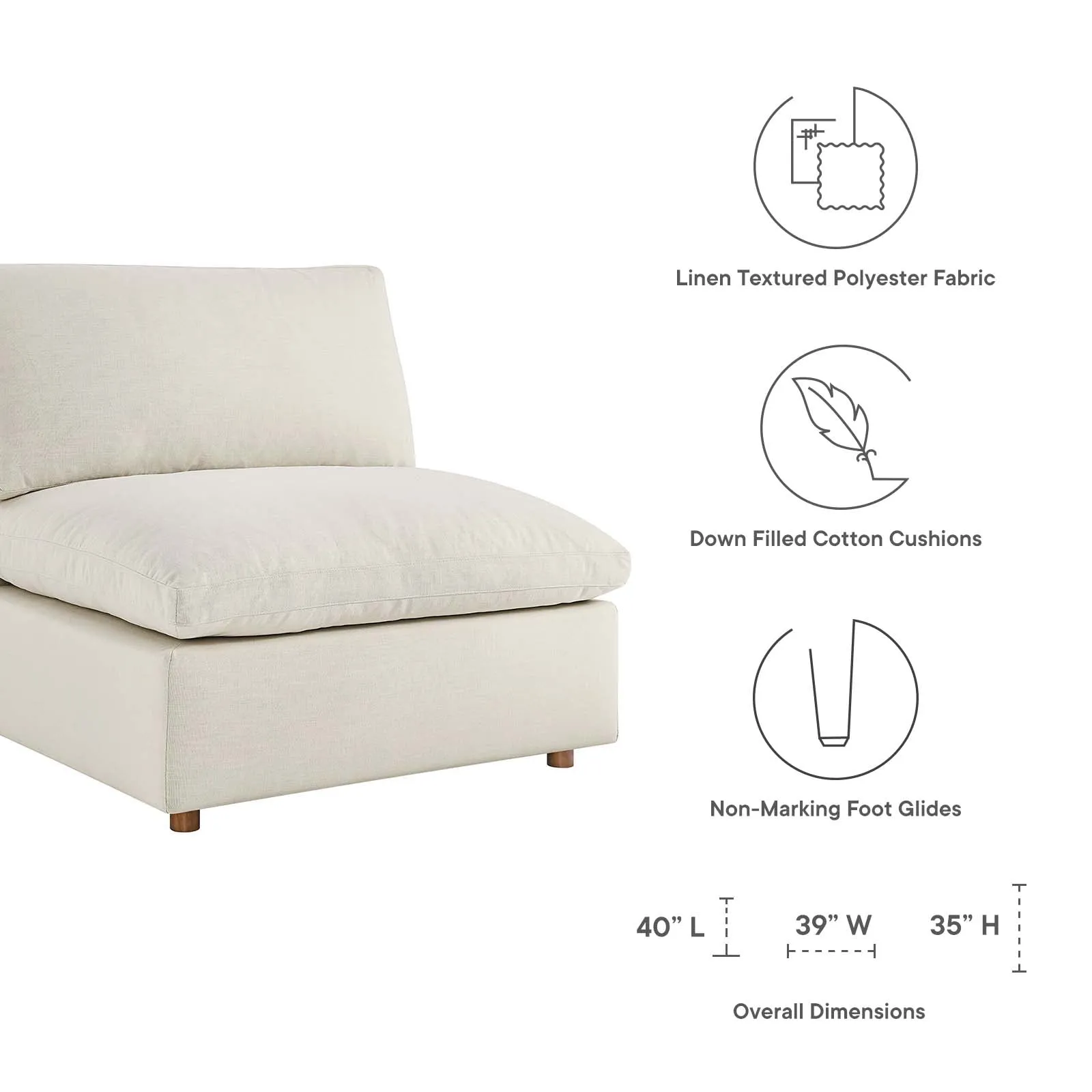 Commix Down Filled Overstuffed 3 Piece Sectional Sofa Set by Modway