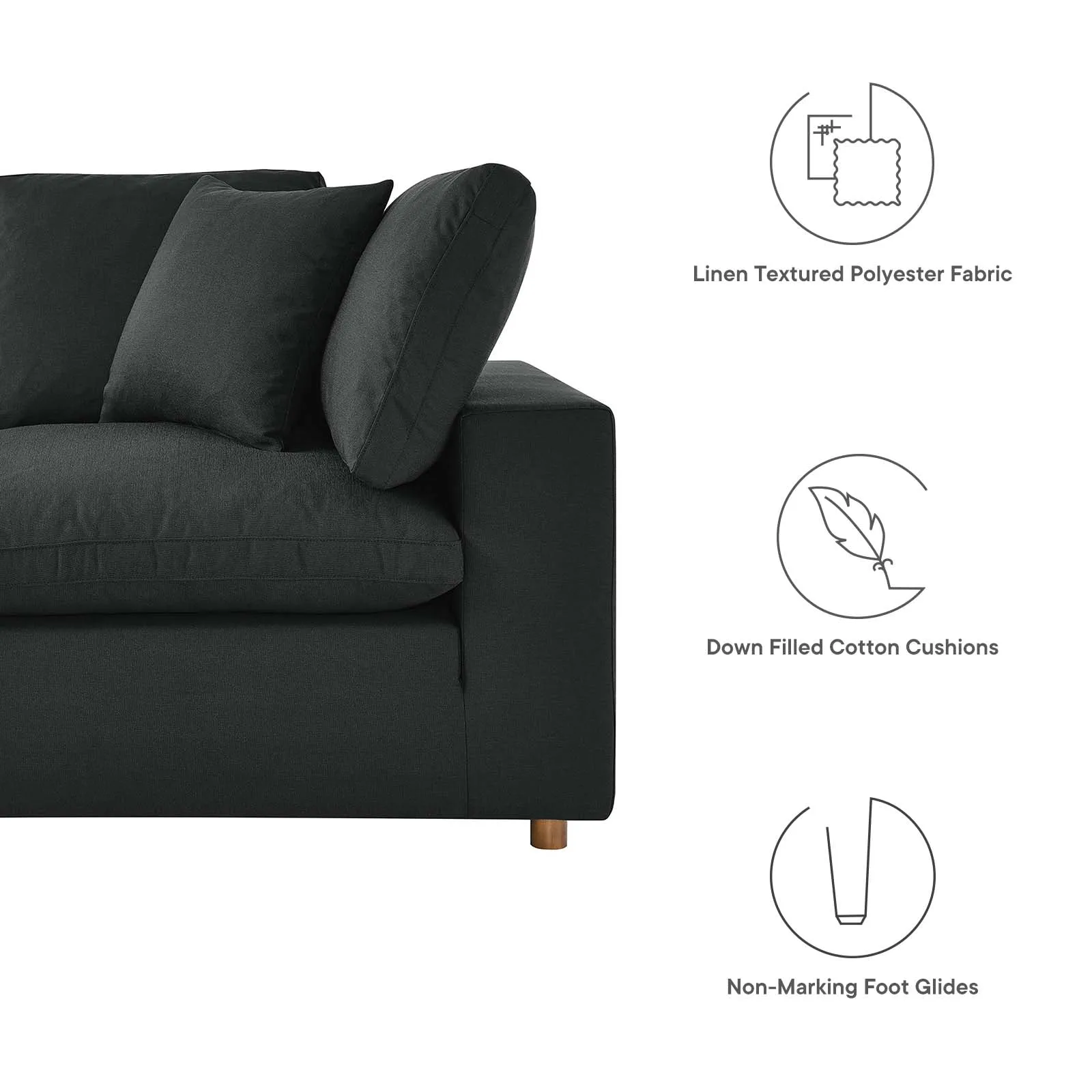 Commix Down Filled Overstuffed 3 Piece Sectional Sofa Set by Modway