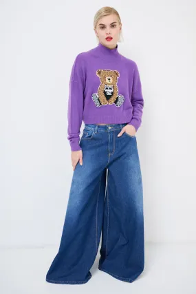 Cropped teddy bear sweater wholesale
