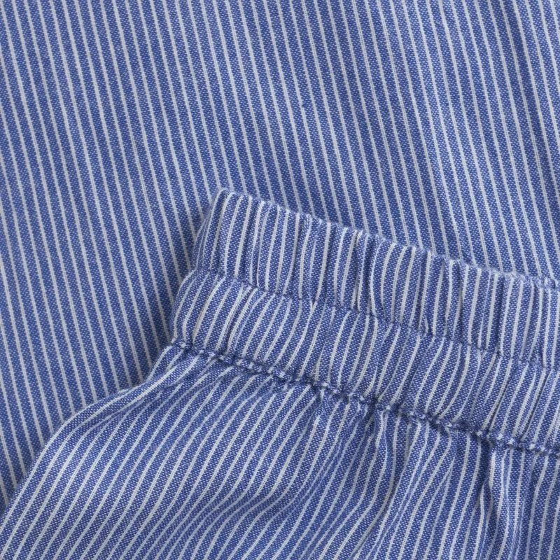 Dazzling Blue Striped Woven Pants