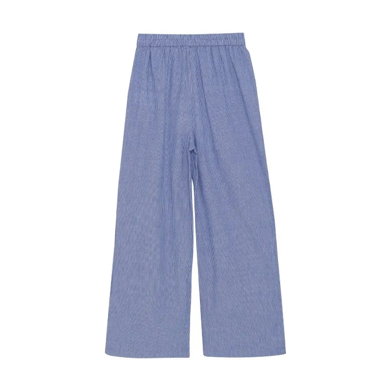 Dazzling Blue Striped Woven Pants