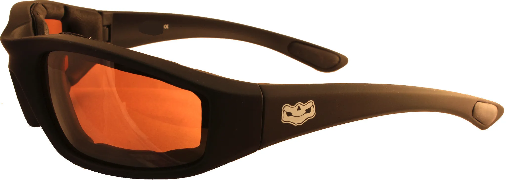 Fat Skeleton Daytona EVA Foam Padded Brown Driver Lens Sunglasses