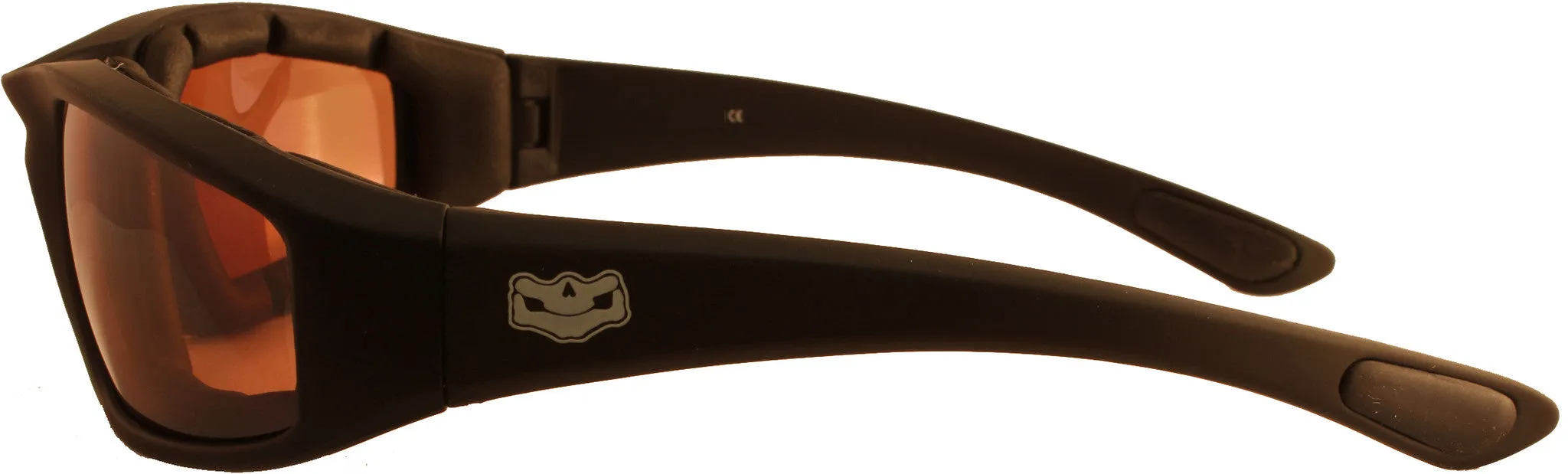 Fat Skeleton Daytona EVA Foam Padded Brown Driver Lens Sunglasses