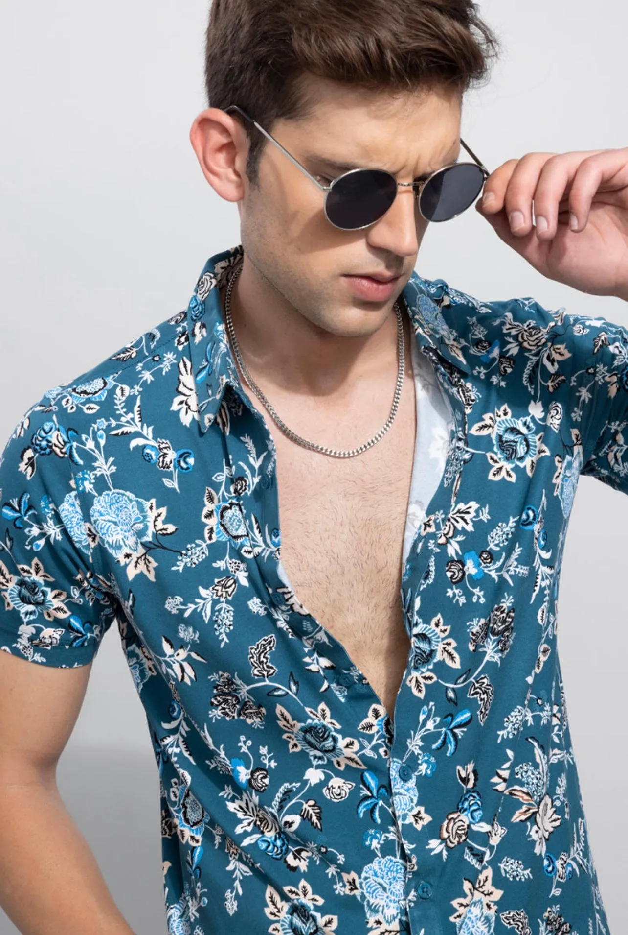 Floral Blue Casual Shirt