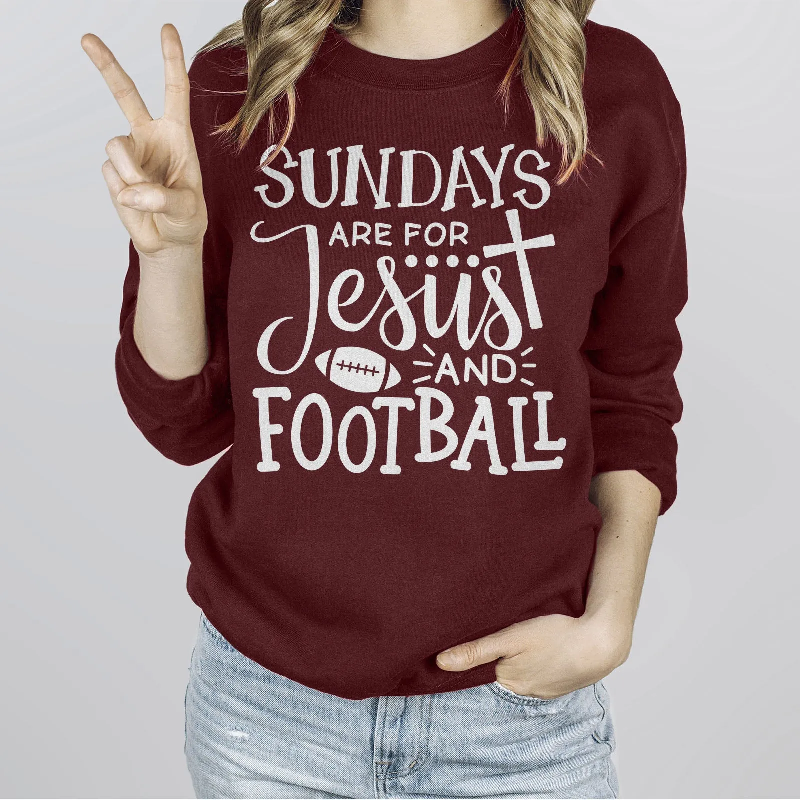 Football And Jesus Long Sleeve