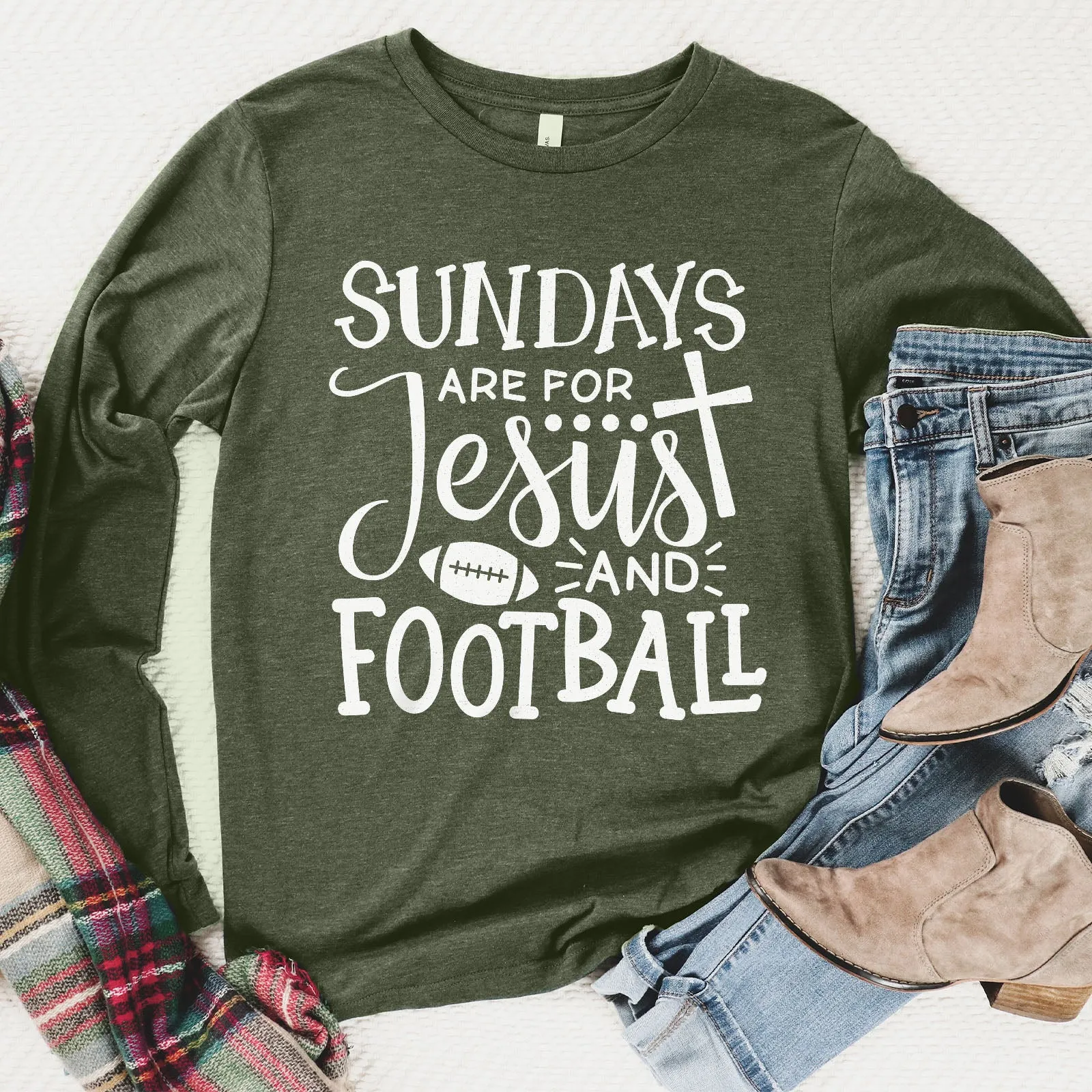 Football And Jesus Long Sleeve