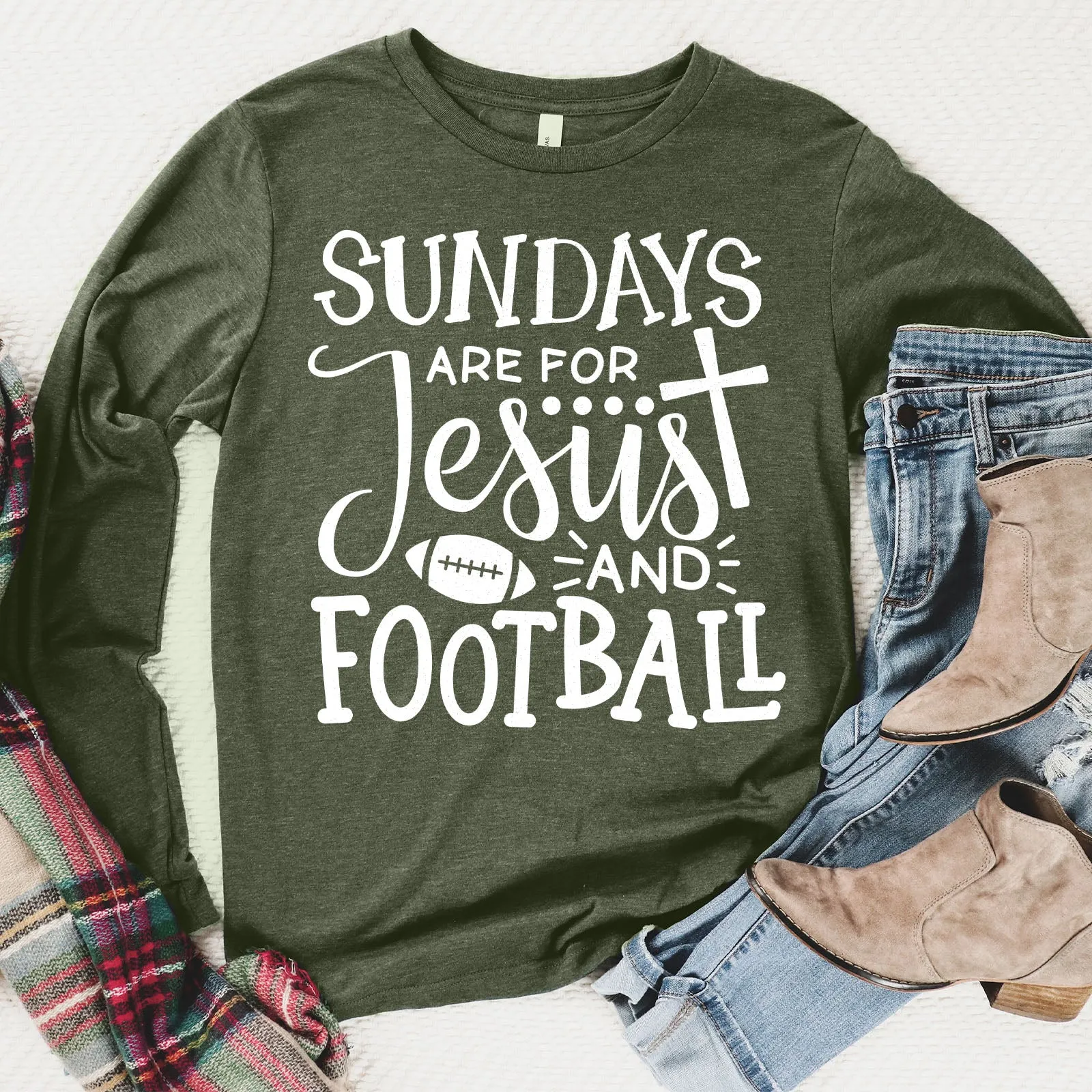 Football And Jesus Long Sleeve