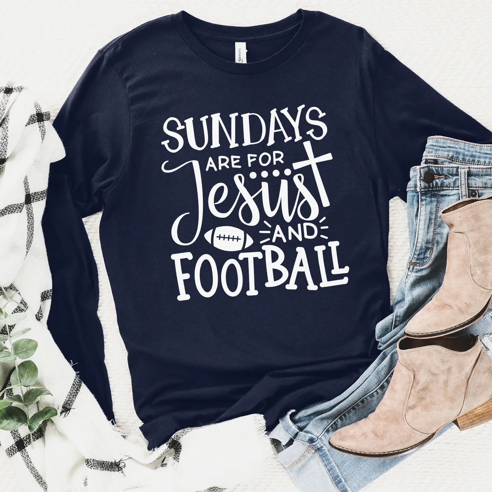 Football And Jesus Long Sleeve