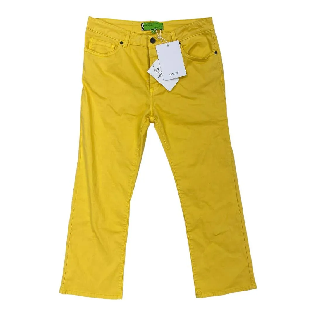 Free People Straight Button Fly Jeans Size 29 Yellow New