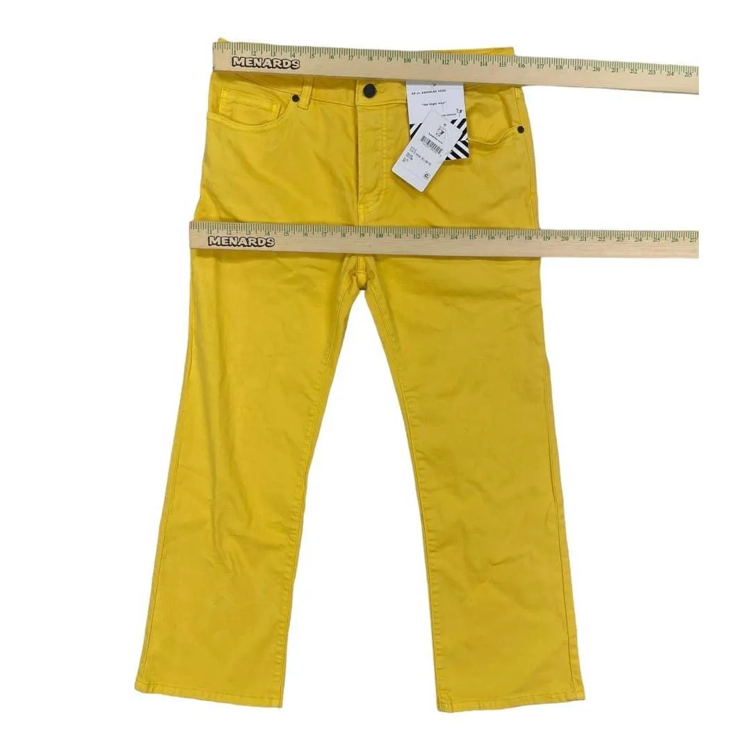 Free People Straight Button Fly Jeans Size 29 Yellow New