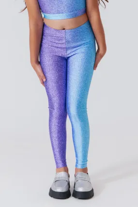 Girls Hi-Shine Leggings in Unicorn Glitter