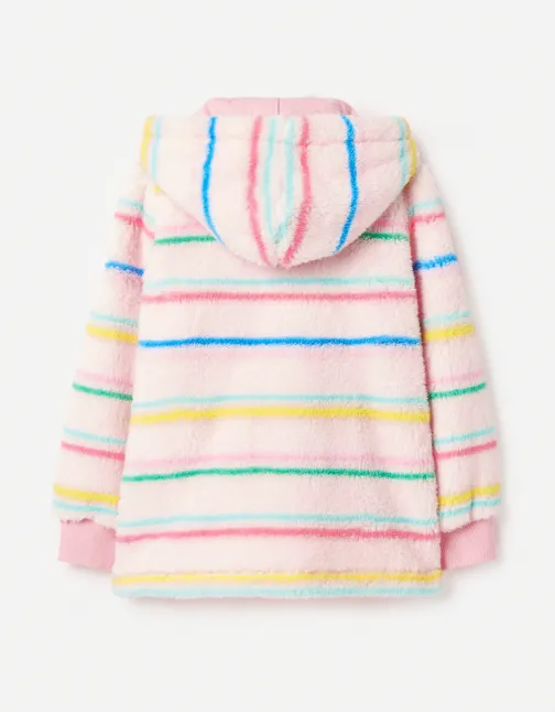 Girls Stripe Zip Through Fleece Hoodie | Joules