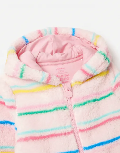 Girls Stripe Zip Through Fleece Hoodie | Joules