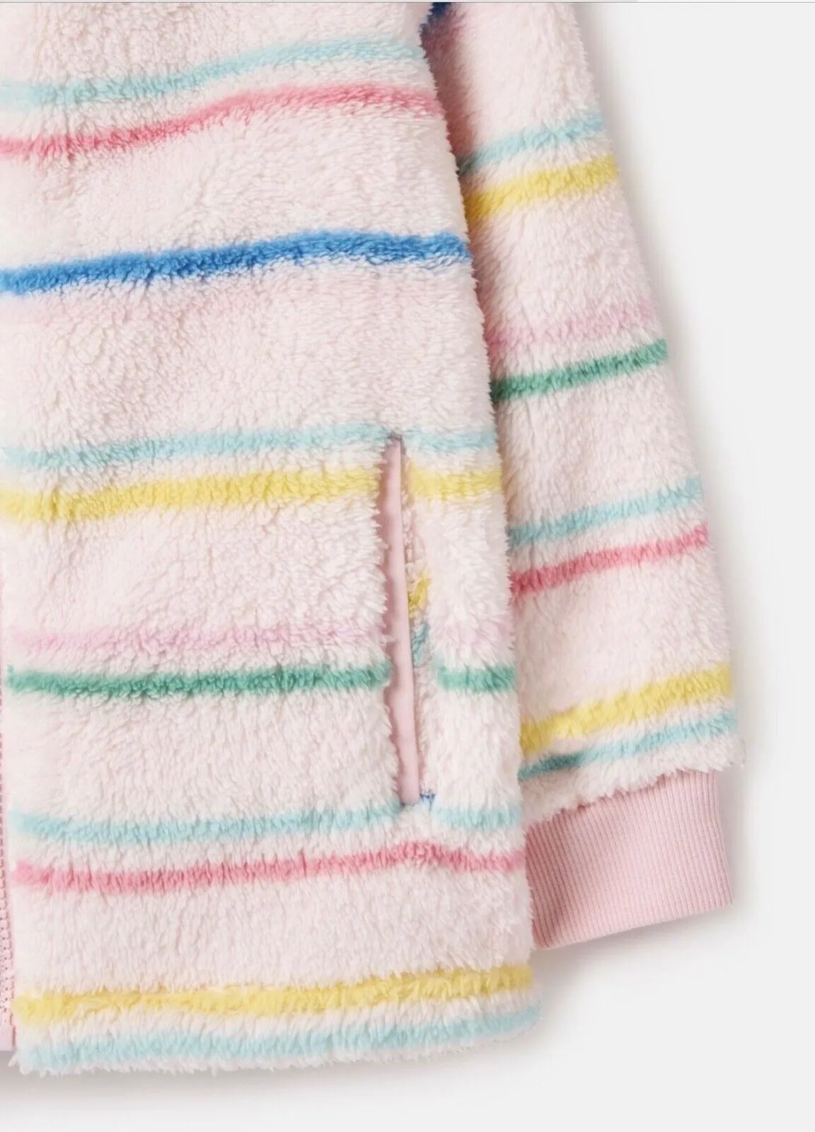 Girls Stripe Zip Through Fleece Hoodie | Joules