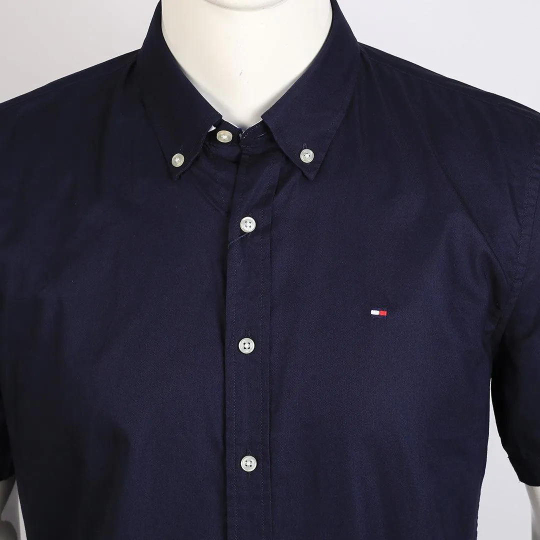 HIF Camp Collar Short Sleeve Shirt- Navy Blue