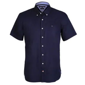 HIF Camp Collar Short Sleeve Shirt- Navy Blue