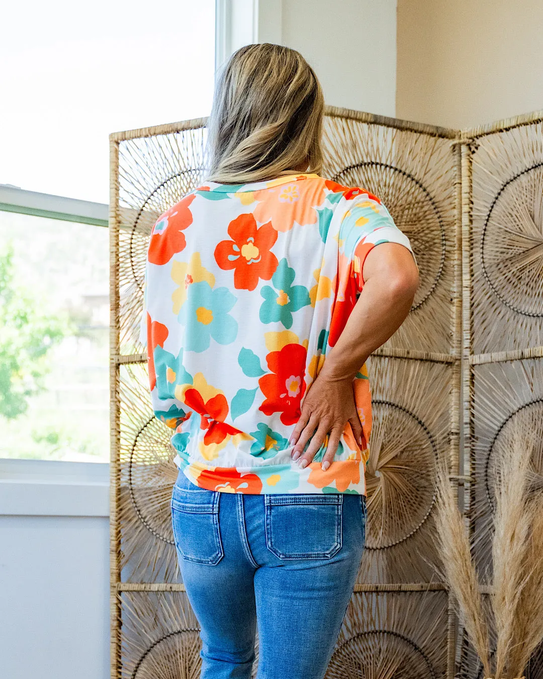 Julie Daisy Top - Coral & Mint